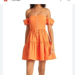 STAUD Orange Mini Dress